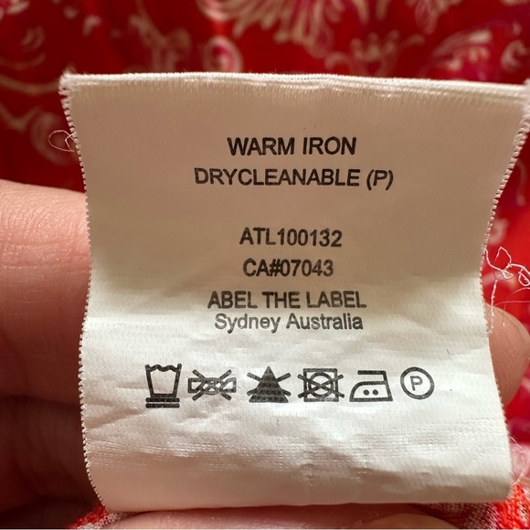 Abel The Label Boho Tiered Maxi Dress Women Small Cottagecore Red Flutter Sleeve - Picture 11 of 13